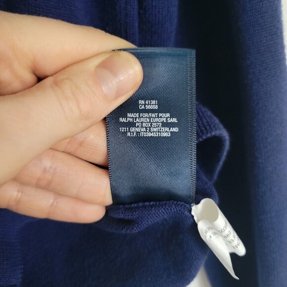 Polo by Ralph Lauren Boys Small (8) Blue Sweater 100% Cotton Vneck Long Sleeve - Picture 6 of 7